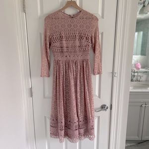 ASOS Mauve Midi Lace dress Size 4